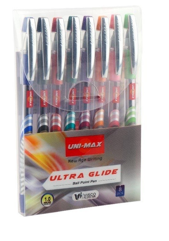 

Набор шариковых ручек 8 цветов Ultraglide Unimax