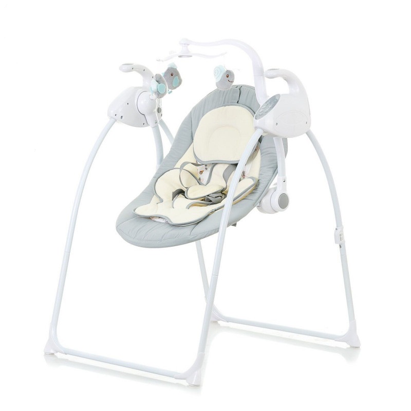 

Кресло-качалка Mioobaby Impulse Light Grey 5 скоростей, 3 режима укачивания и таймер + мелодии и дуга с игрушками