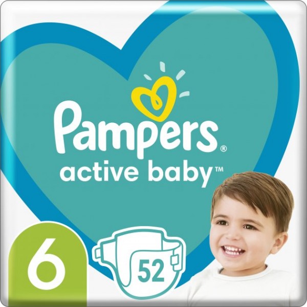 

Подгузники Pampers Active Baby Размер 6 Extra Large (13-18 кг), 52 шт