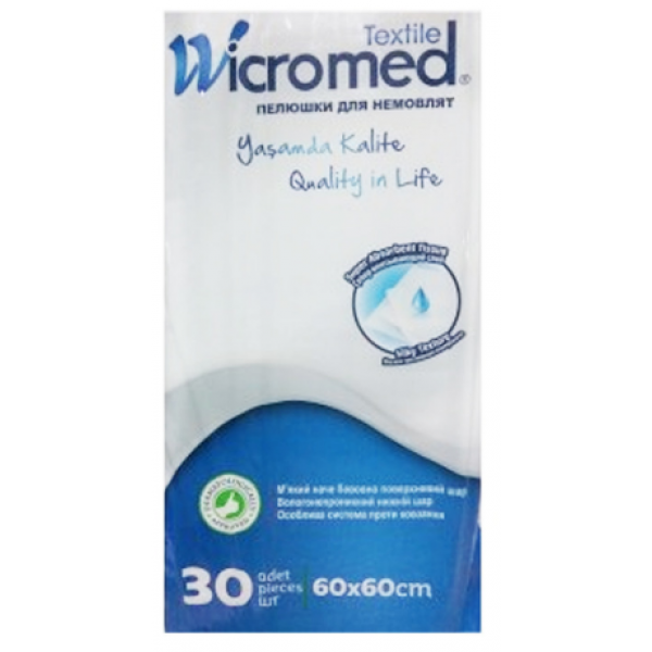 

Пеленки для новорожденных Wicromed Textile 60x60 см, 30 шт