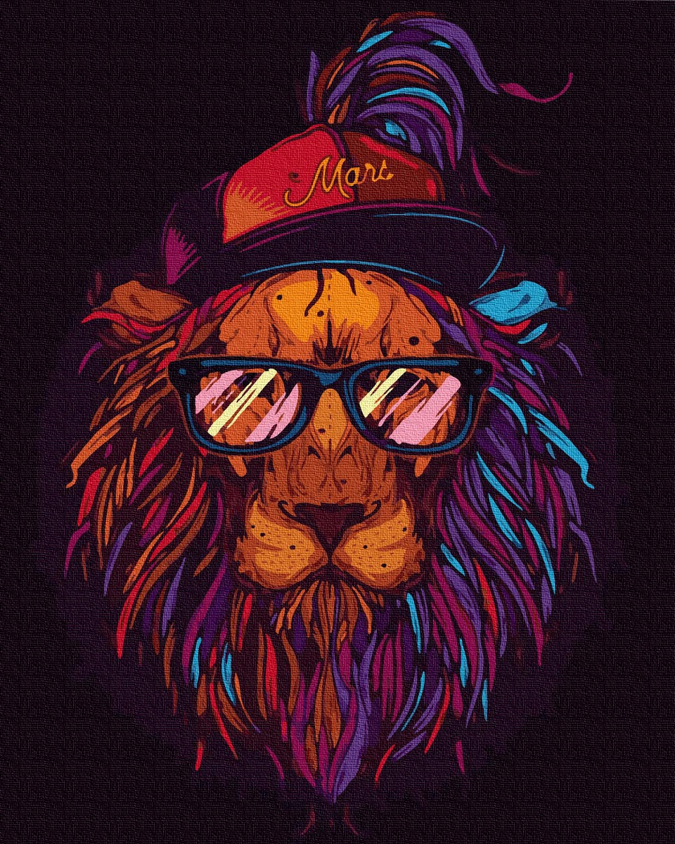 

Картина по Номерам Лев-хипстер 40х50см RainbowArt GX35863