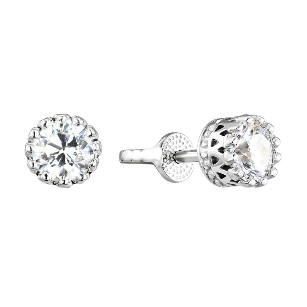 

Серебряные серьги-пуссеты с цирконием Swarovski 000141223