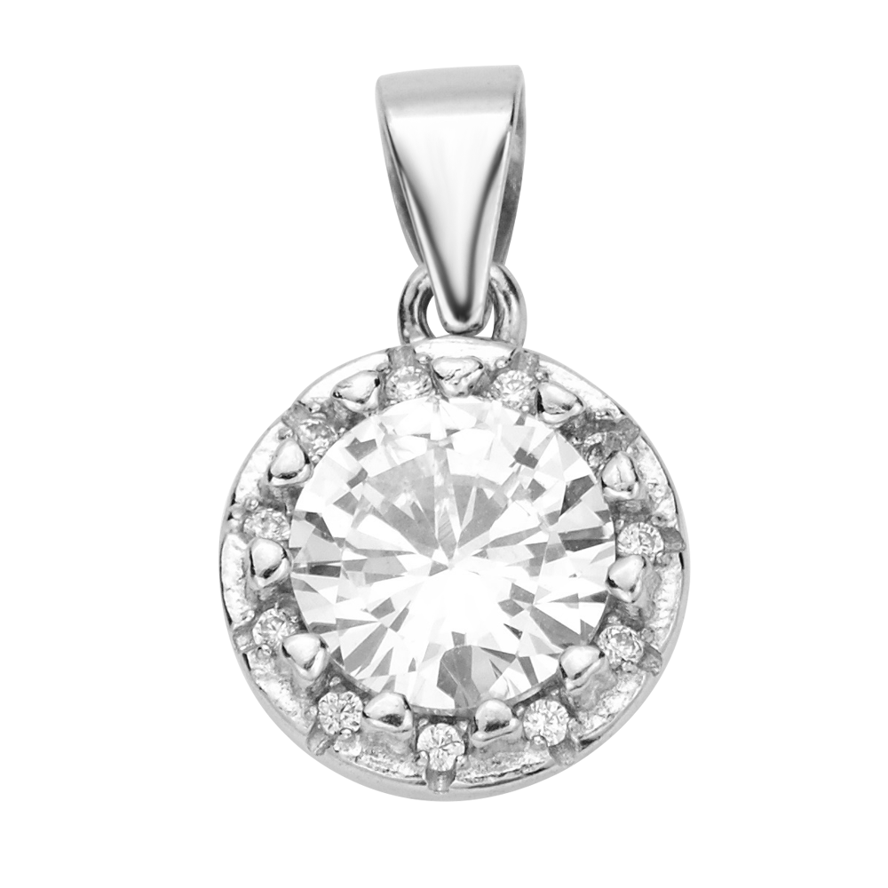 

Серебряный кулон с кристаллами циркония 000122776