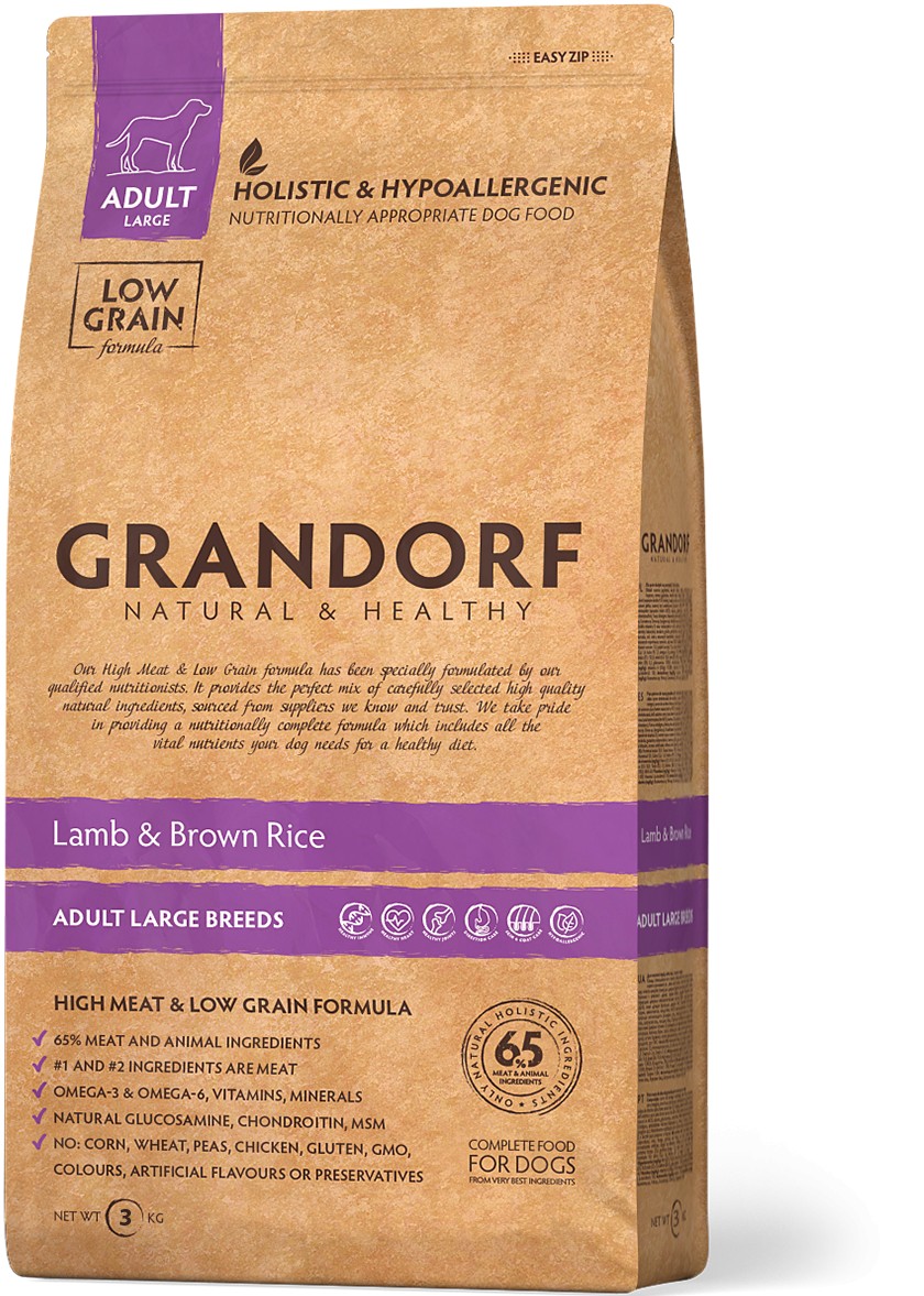 

Сухой корм для собак крупных пород Grandorf Lamb & Brown Rice Adult Large Breed 3 кг