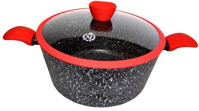 

Кастрюля 24 см. 3,8л. Meisterklasse MK-1050-24 black marble