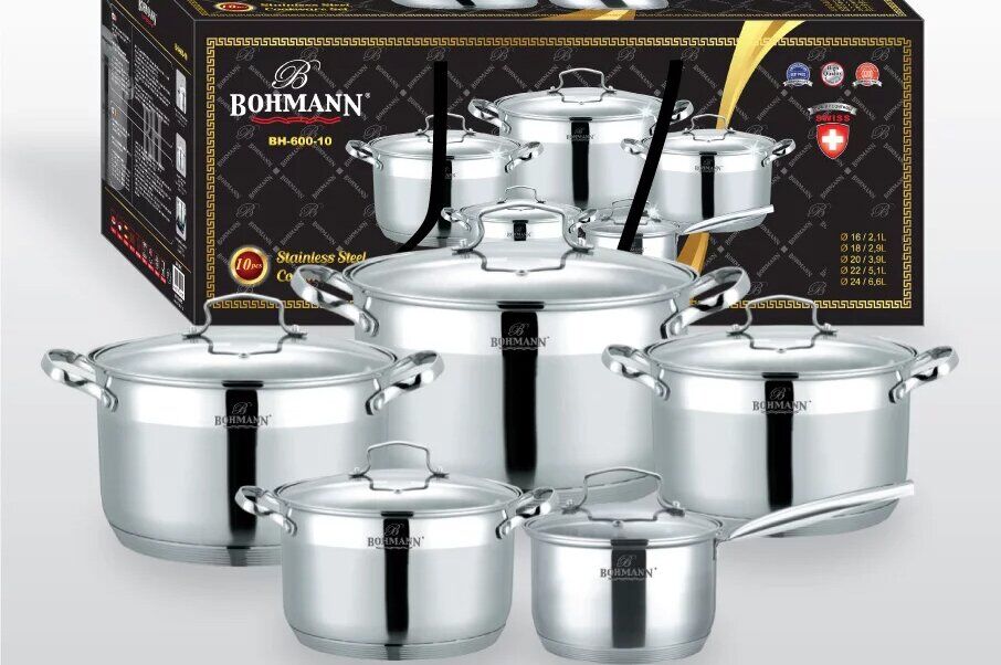 

Набор кастрюль из нерж. стали 10 предметов Bohmann BH 600-10