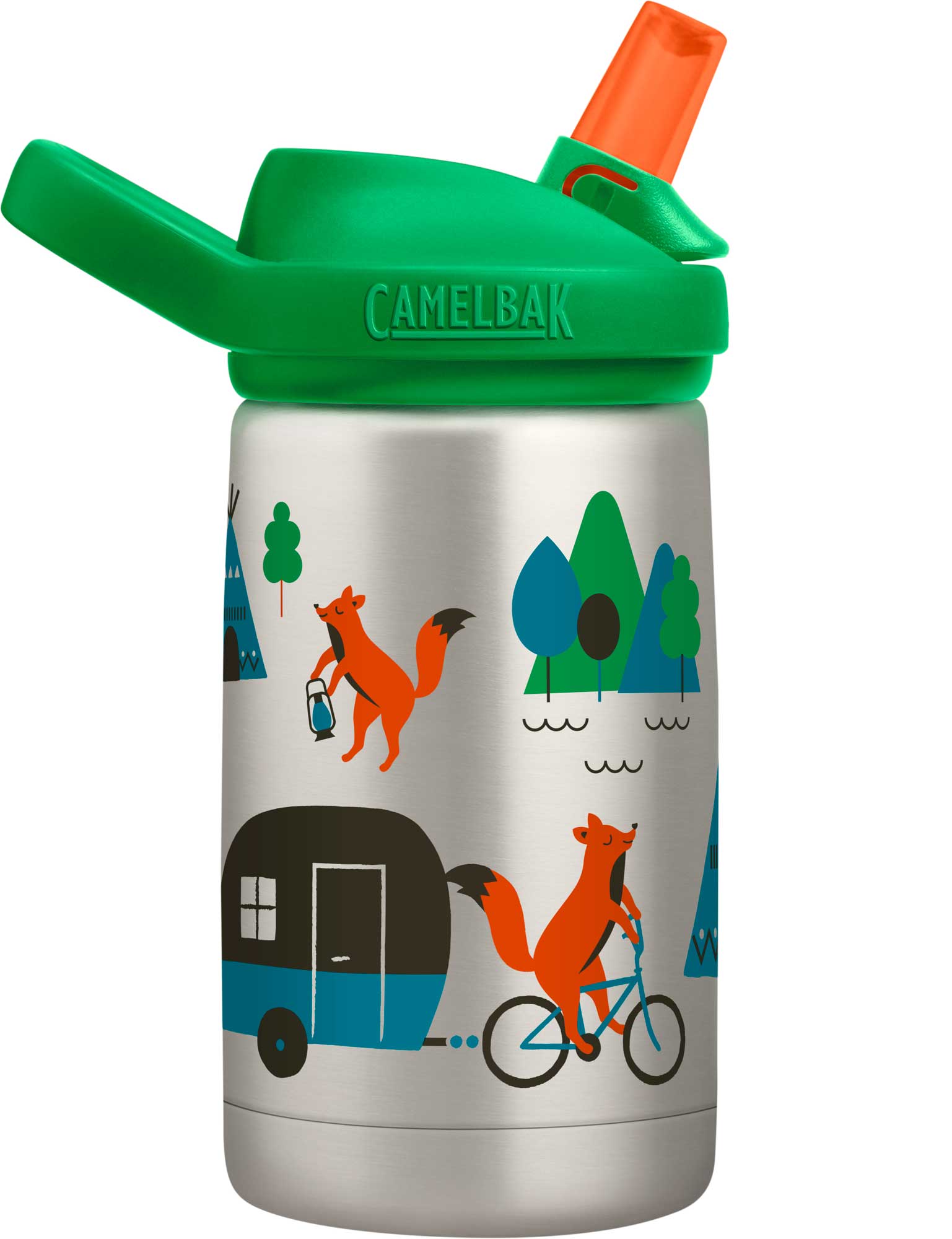 

Термофляга для води CamelBak Eddy+ Kids SST Vacuum Insulated 12oz, Camping Foxes (0,35 л)