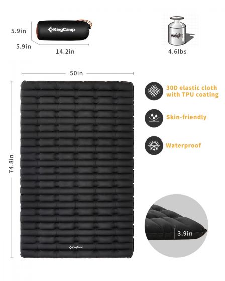 

Самонадувний матрац KingCamp SUPER COMFORT DOUBLE (KM1906) BLACK