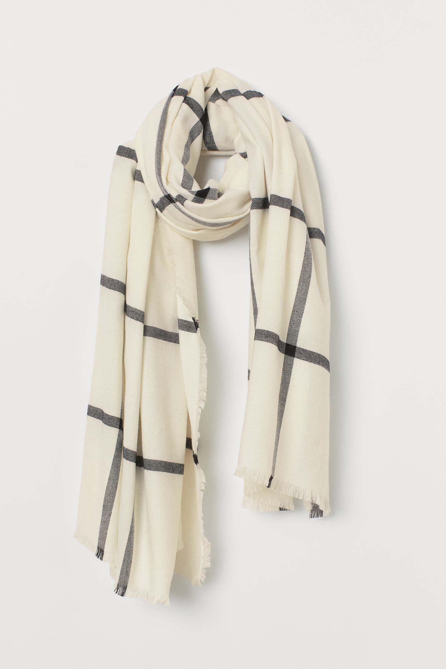 

Палантин H&M 200X110 см бело черный 17087579041