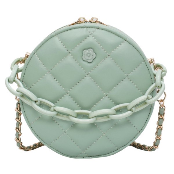 

Круглая сумка crossbody из мягкой стеганной экокожи MAVKA, цвет зеленый