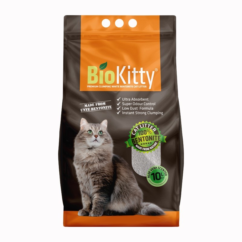 

Гигиенический наполнитель для кошачьего туалета BioKitty Compact Size белый комкующийся c Алое Вера 10 л (ВКС 10.2 d)