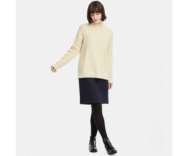 

Свитер туника Uniqlo шерстяной XL светлый