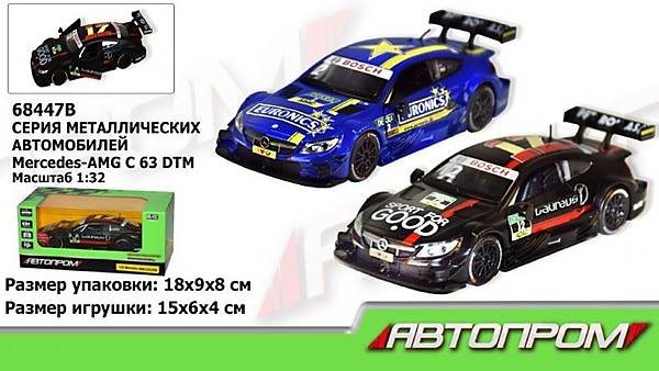 

Машина метал 1:32 Mercedes-AMG C 63 DTM, 2 цвета, свет, звук Автопром (68447B)