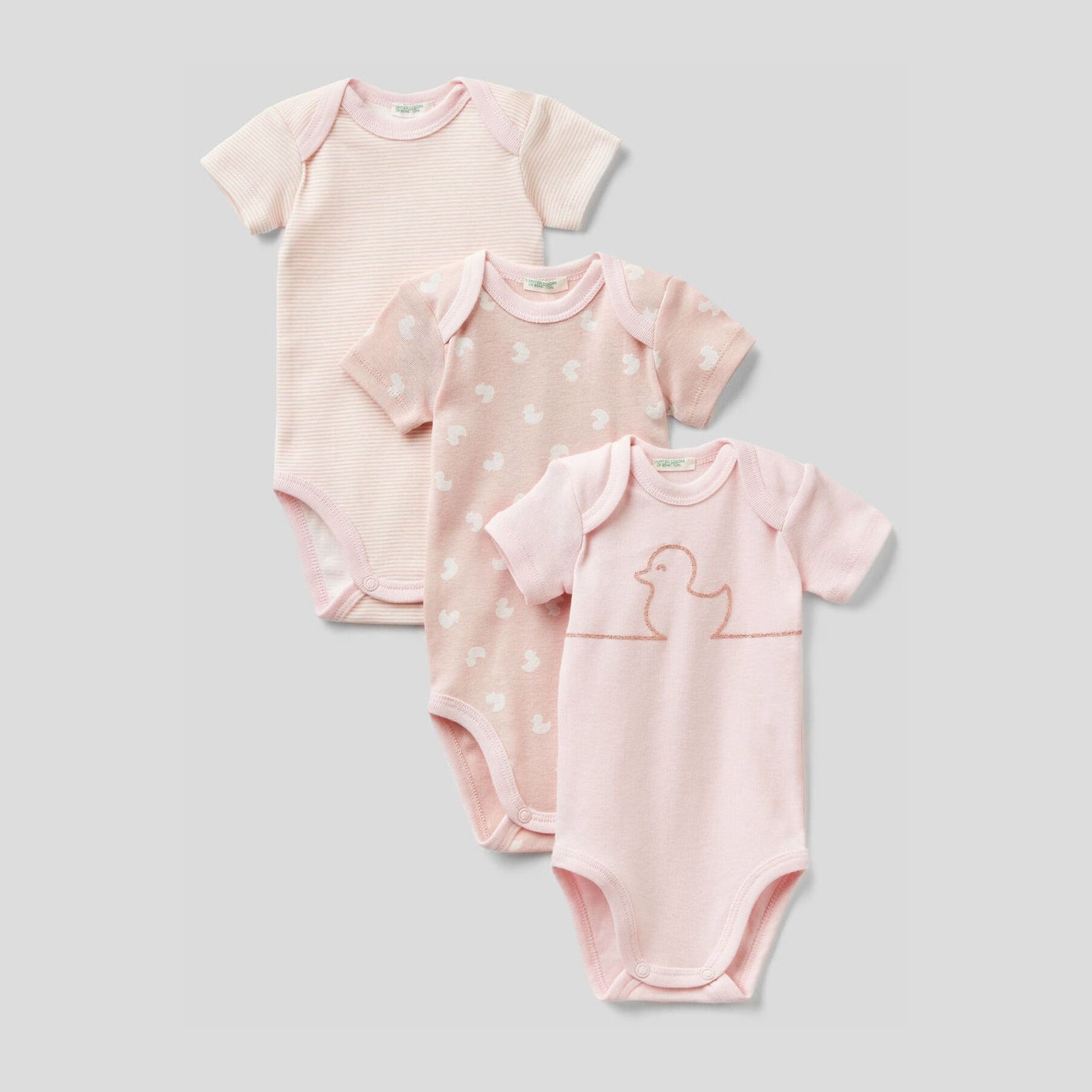 

Боди-футболка United Colors of Benetton 3GI70B079-68R 82 см 3 шт