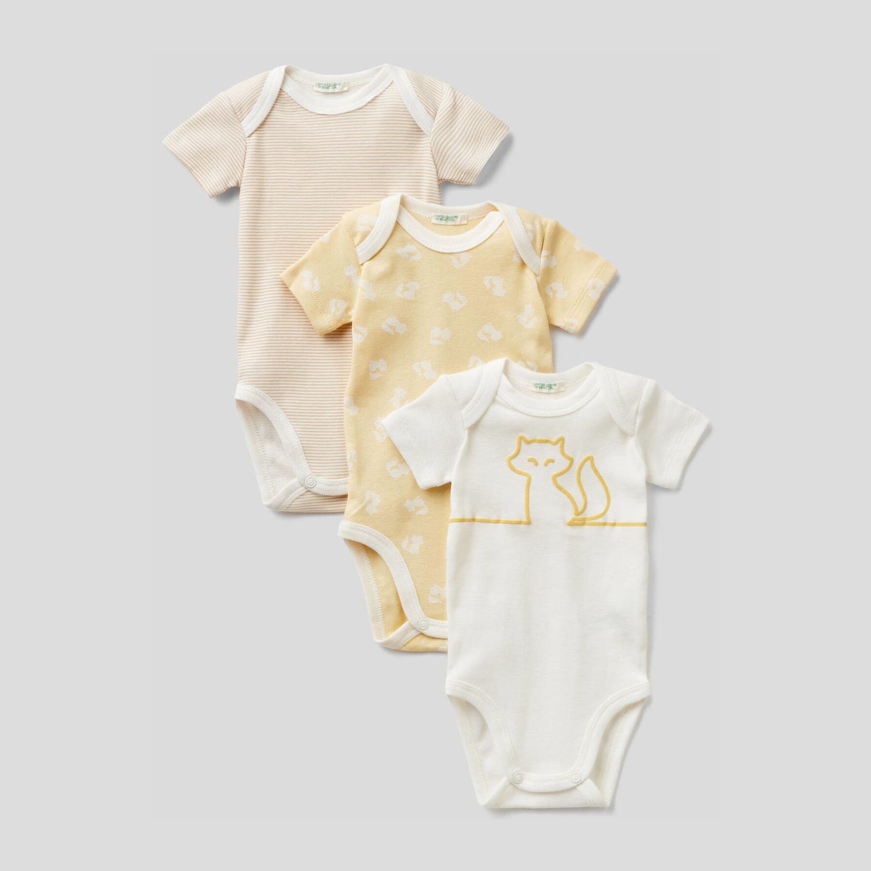 

Боди-футболка United Colors of Benetton 3GI70B079-68U 56 см 3 шт