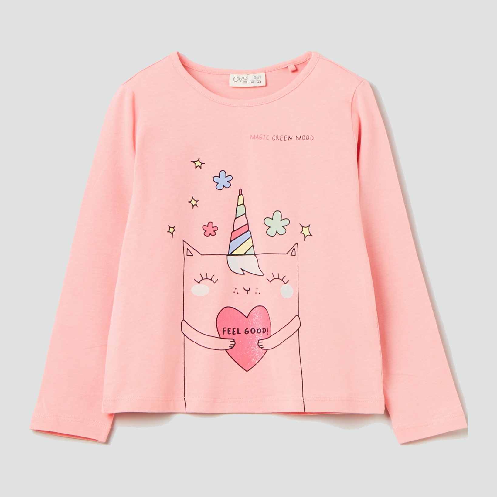 

Футболка с длинными рукавами OVS 1280182 134 см Pink