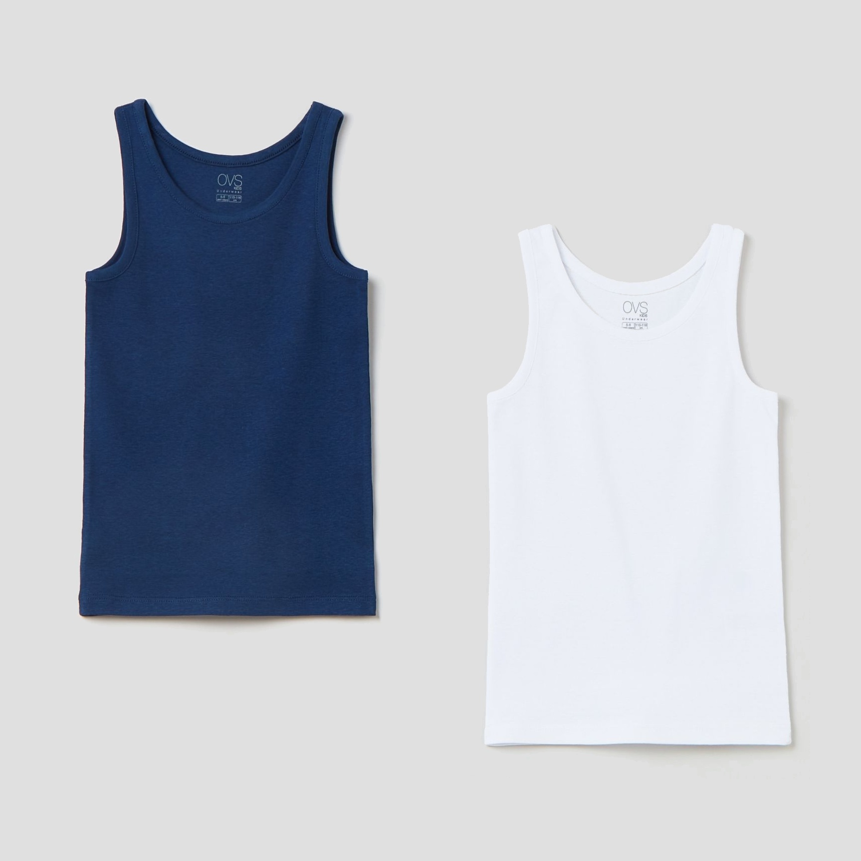 

Майка OVS 1286563 104 см 2 шт White/Blue (8059301499152)