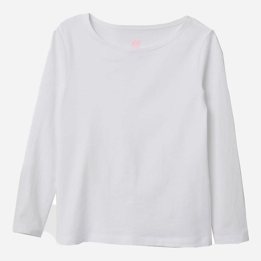 

Футболка с длинным рукавом H&M 1261986 134-140 см Белая