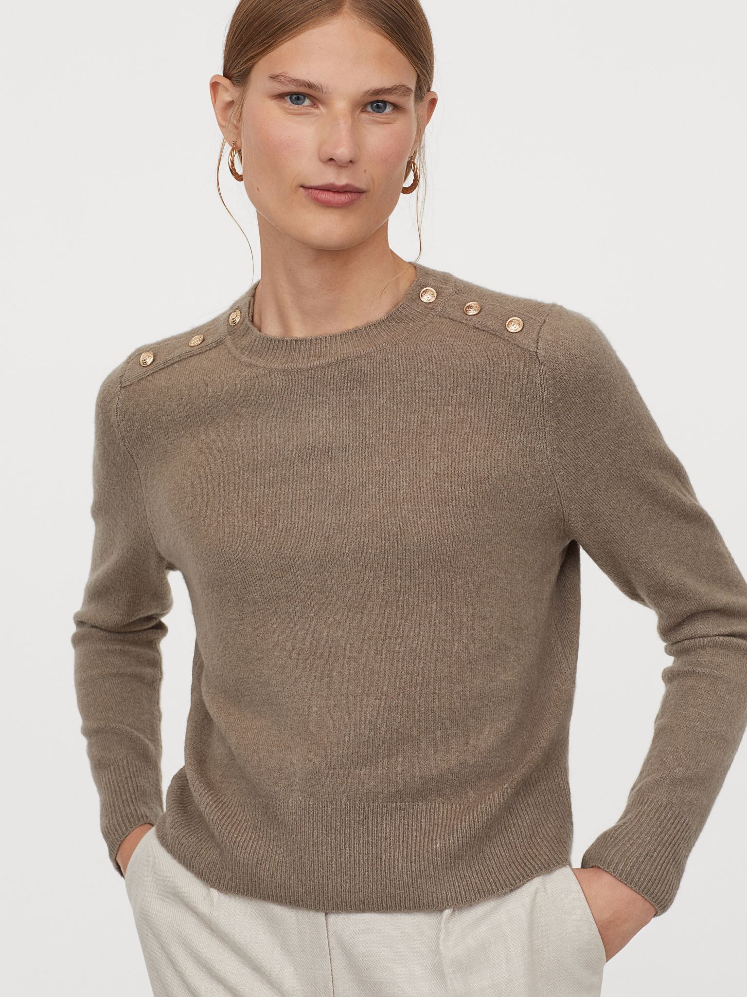

Джемпер H&M 9132722dm M Серый с бежевым