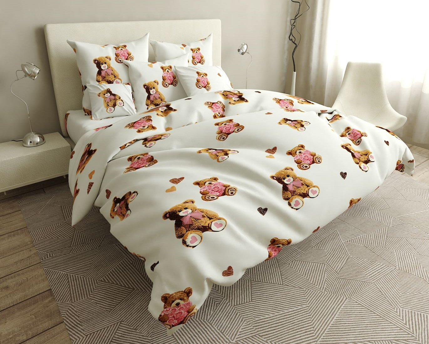 

Комплект постельного белья MirSon Сатин 22-1246-1 Love Berry 175х210