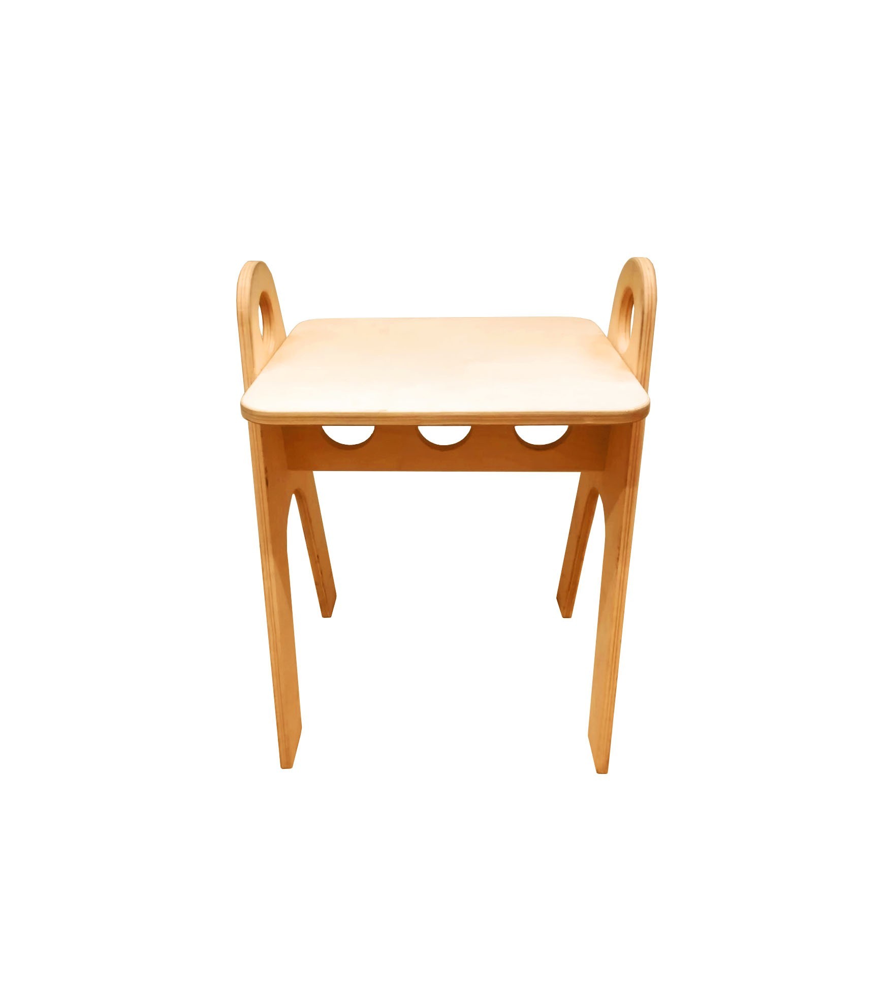 

Стул-табурет в стиле Функционализм с ручками по бокам цвет натуральное дерево Comfort Life экологический материал