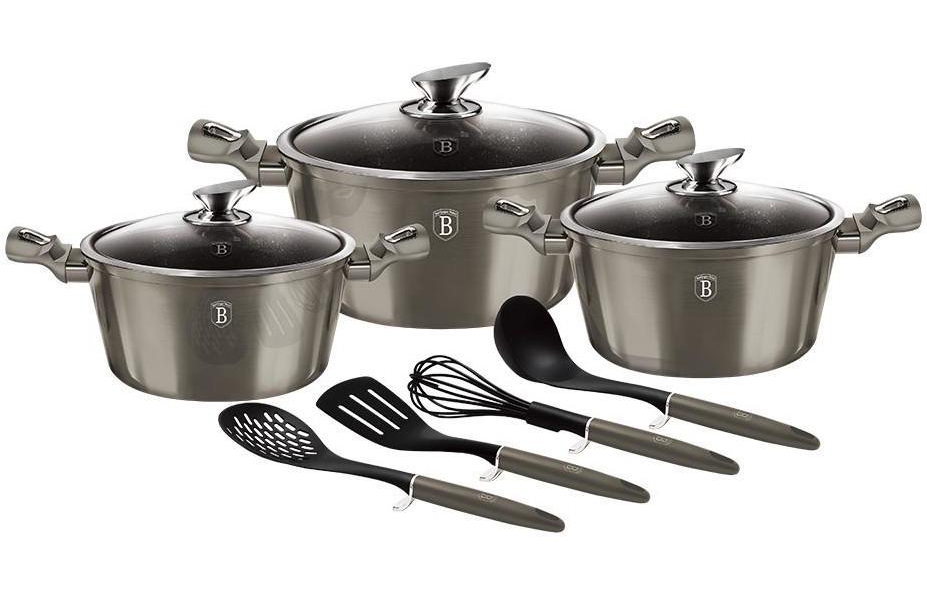

Набор посуды 10 предметов Berlinger Haus Metallic Line Carbon Edition BH-6153