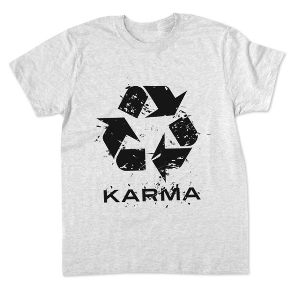 

Мужская Футболка Джива серая меланж с принтом Karma, Мужская Футболка Джива серая меланж с принтом Karma XL