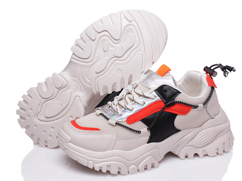 

Женские кроссовки деми Prime F01 WHITE-ORANGE-ds Бежевый р.37