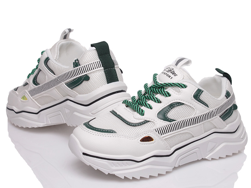 

Женские кроссовки деми Prime G21 WHITE-GREEN Белый р.40