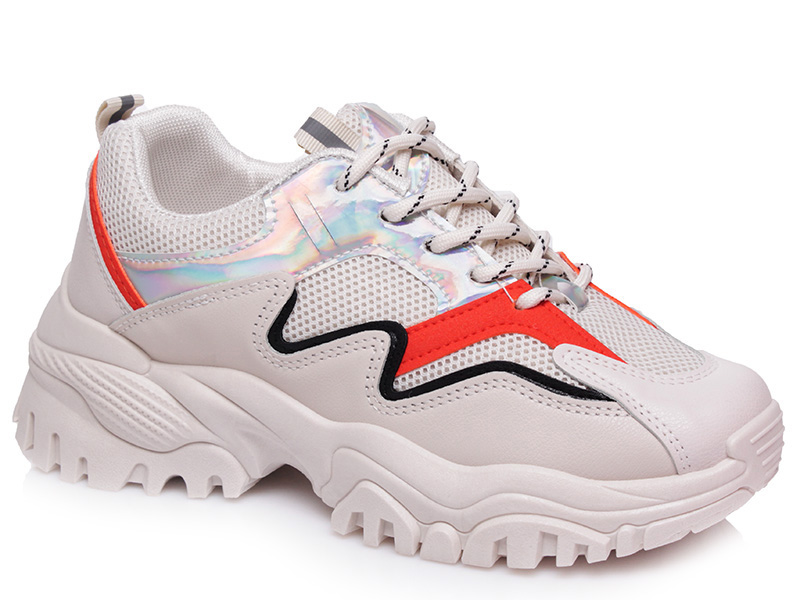 

Женские кроссовки деми Prime F02 WHITE-ORANGE(37-3) Бежевый р.36