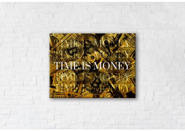 

Картина на холсте IBR Time is money Gold 110x145 см