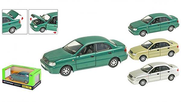 

Машина металл 1:22 DAEWOO LANOS, 3 цвета, свет, звук Автопром (7778)