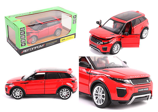 

Машина металл 1:24 "2017 Range Rover Evoque HSE" красный цвет свет, звук Автопром (68258AR)