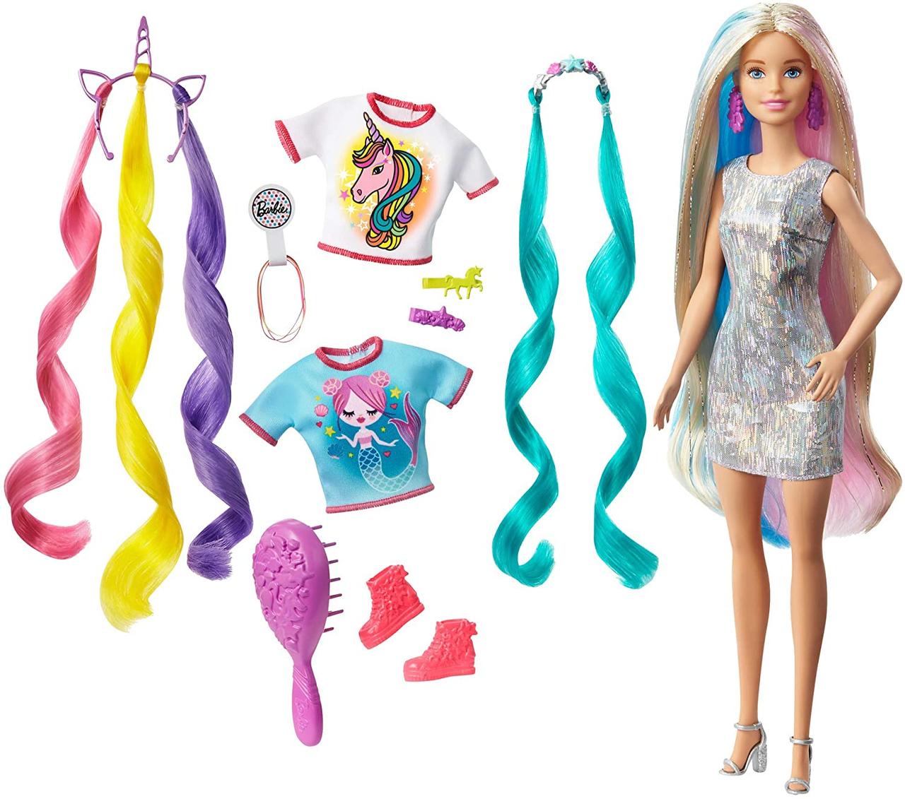 

Игровой Набор кукла Barbie серия Фантазия волос русалка и единорог