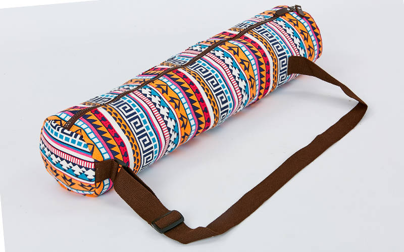 

Сумка для йога коврика Yoga bag KINDFOLK FI-8365-1 (размер 15смх65см, полиэстер, хлопок, оранжевый-голубой)