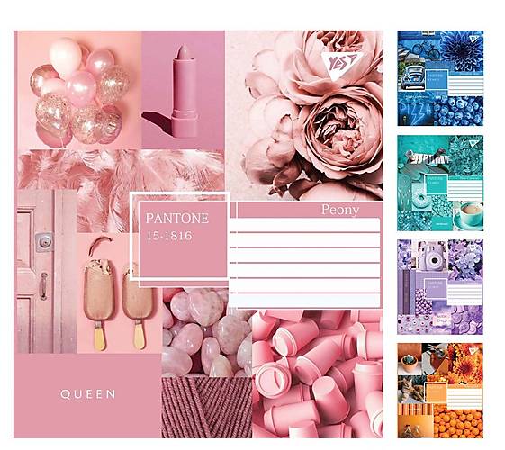 

Тетрадь А5 24 листа в линию Collage pantone (20шт. в упак микс дизайнов) YES (764997)