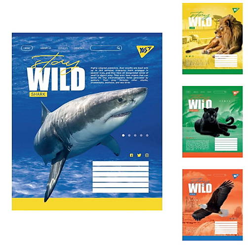 

Тетрадь А5 18 листов в клетку Stay wild (25шт. в упак микс видов) YES (764980)