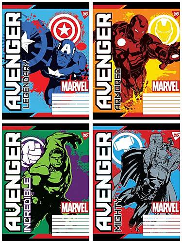 

Тетрадь А5 18 листов в линию Avengers. Legends (25шт. в упак 5 дизайнов) YES (765384)