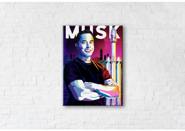 

Картина на холсте IBR Elon Musk 90x120 см