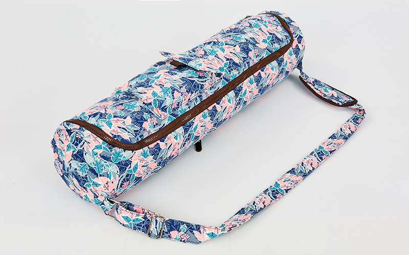 

Сумка для йога коврика Yoga bag KINDFOLK FI-8362-2 (размер 17смх72см, полиэстер, хлопок, розовый-голубой)