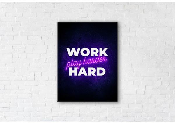 

Картина на холсте IBR Work hard, play harder 110x145 см