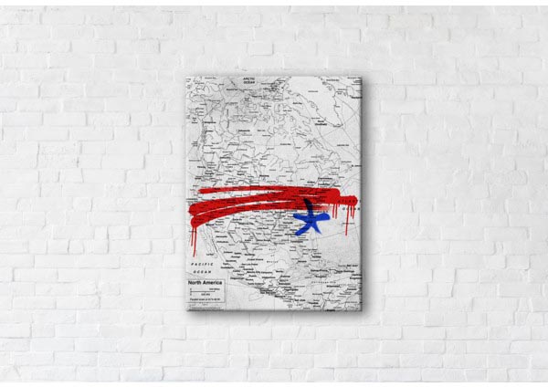 

Картина на холсте IBR USA Map White 45x60 см