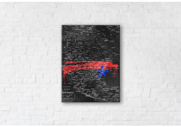 

Картина на холсте IBR USA Map Black 75x100 см