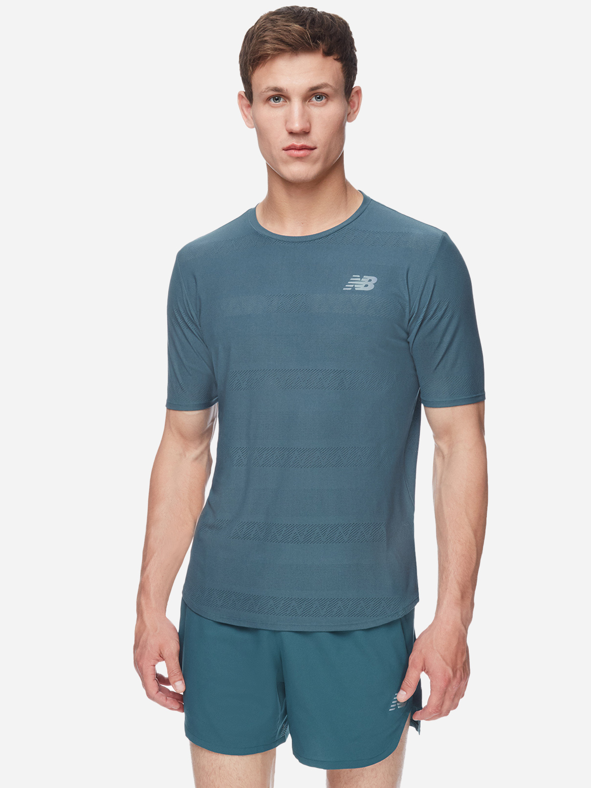 

Футболка New Balance Q Speed Jacquard SS MT13277MTL M Изумрудная
