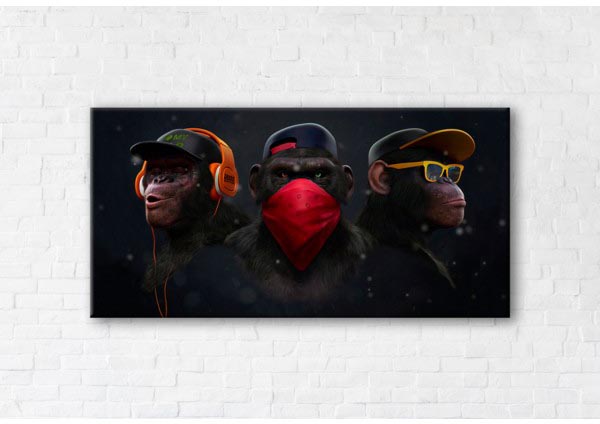 

Картина на холсте IBR Trio Of Monkeys 40x80 см