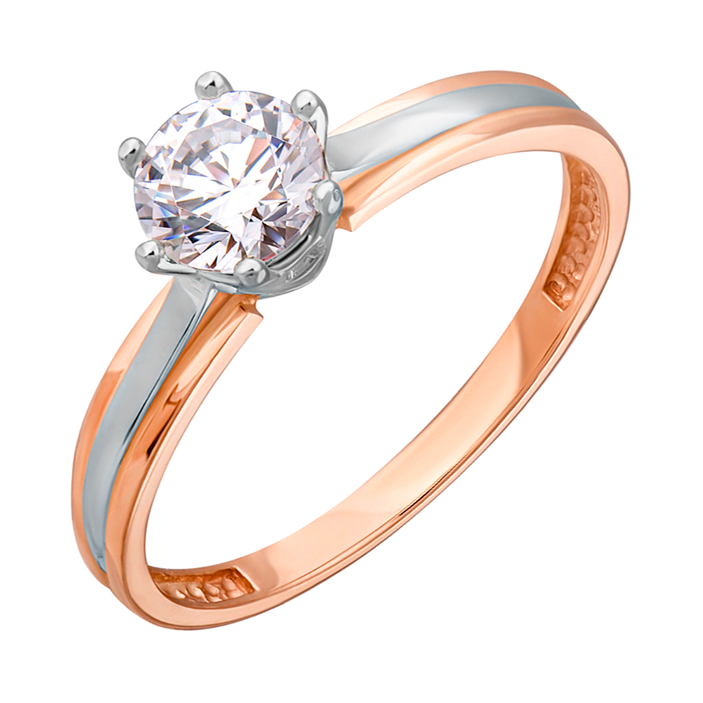 

Золотое кольцо с цирконием Swarovski 000036705 17.5 размера