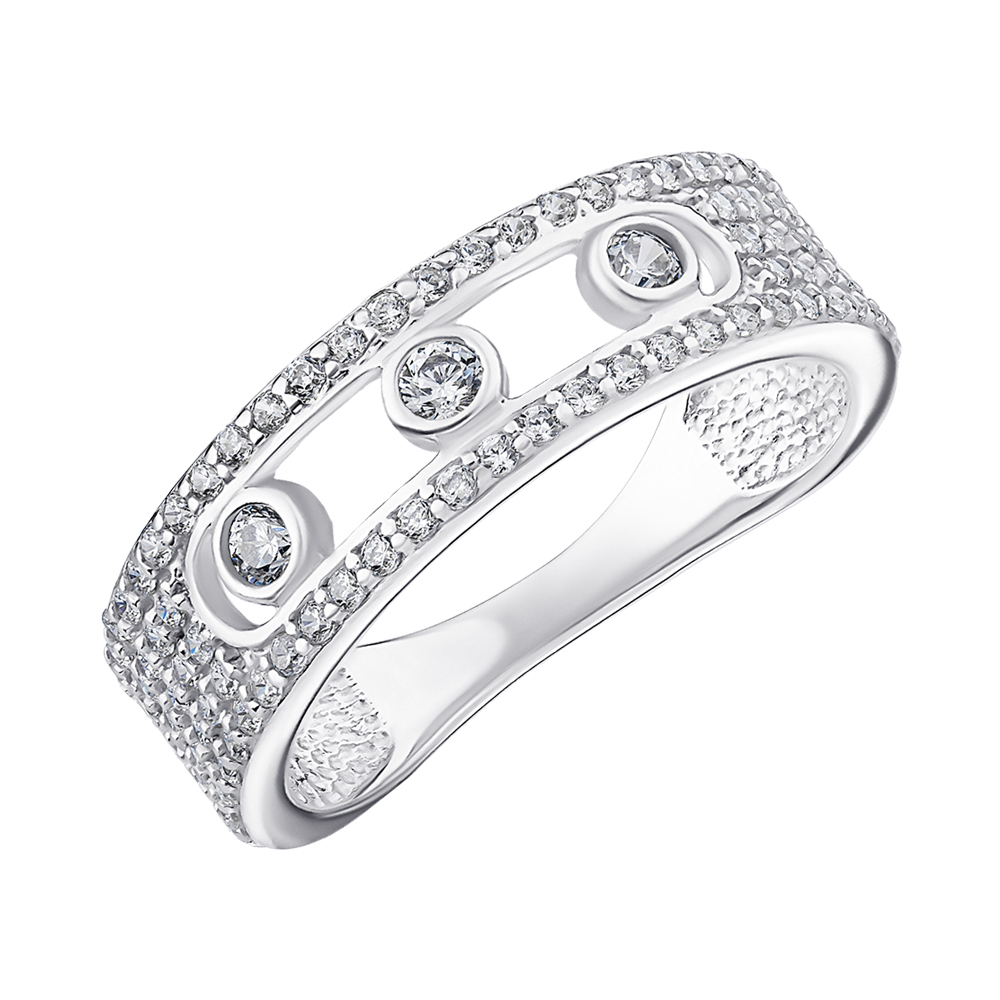 

Серебряное кольцо с фианитами 000148224 16.5 размера