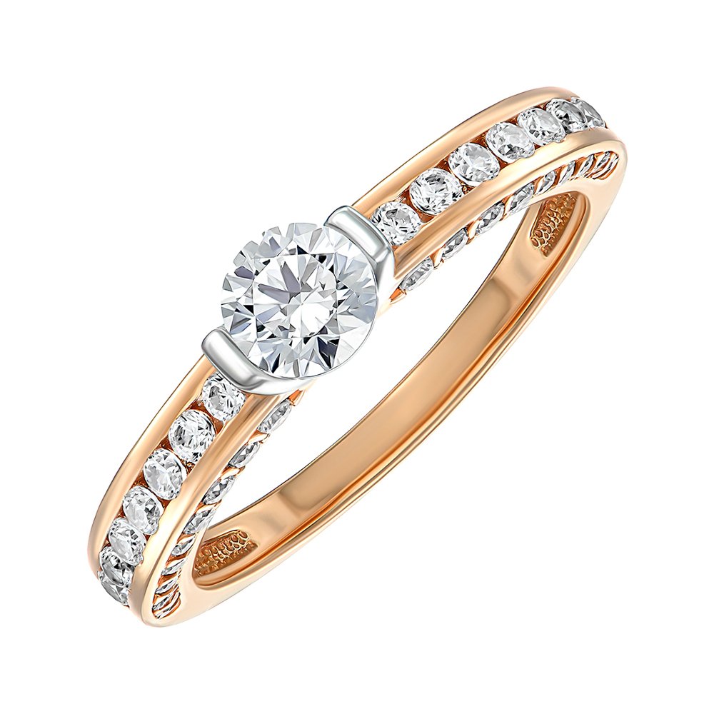 

Кольцо из красного золота с фианитами Swarovski 000149909 18.5 размера