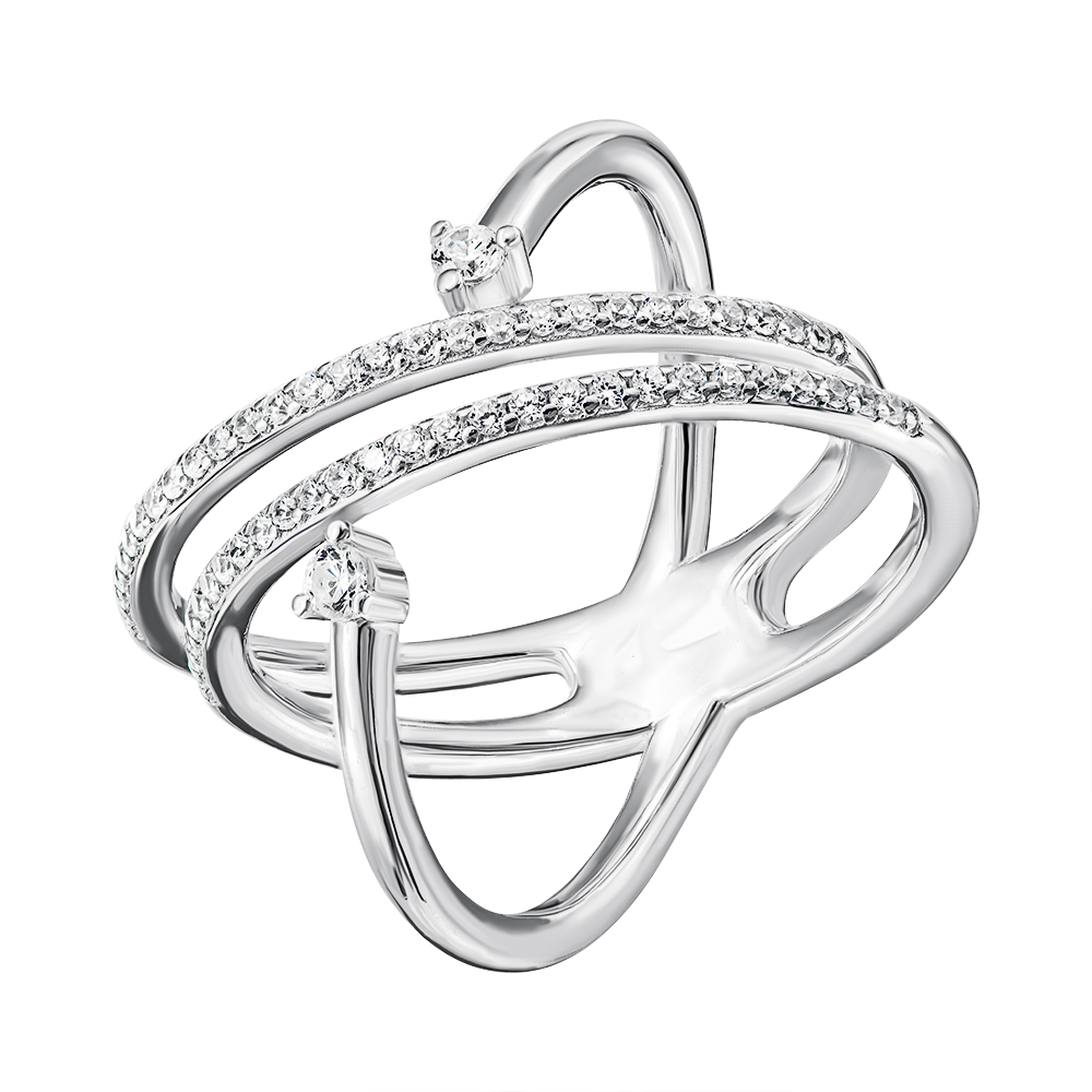 

Серебряное кольцо с фианитами 000133957 17 размера