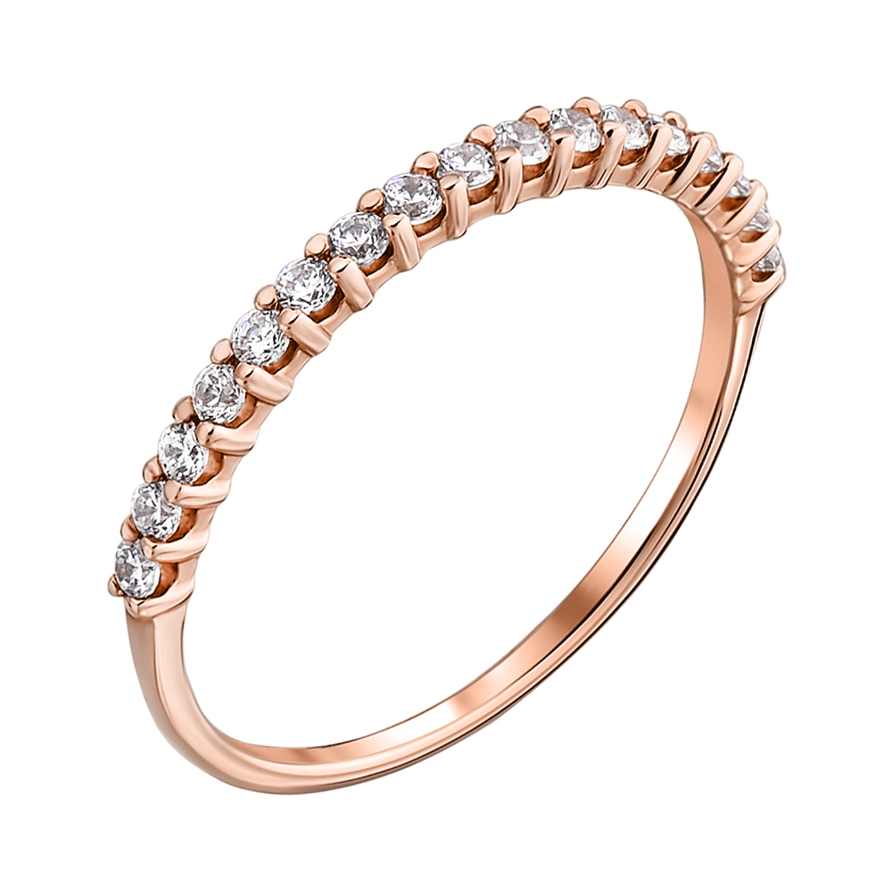 

Золотое кольцо Имма в красном цвете с дорожкой фианитов 15.5 размера